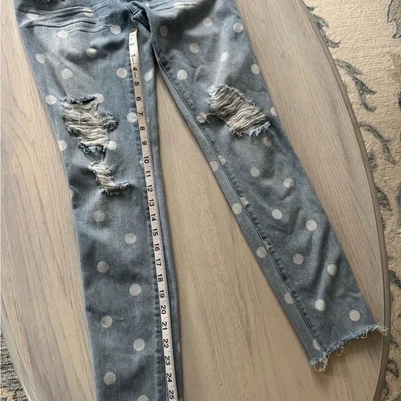 Marc Jacobs Light Blue Polka Dot Slim Jeans - Picture 3 of 8